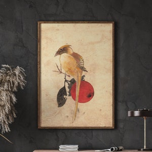 Katsushika Hokusai&#39;s Bird, Hokusai Print, Japan Wall Art, Ukiyo-e Art Japanese Posters, Woodblock Print, Japanese Decor, DIGITAL DOWNLOAD