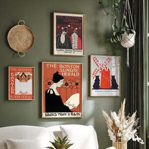Vintage Werbung Poster Set, Retro Poster Set, Retro Magazin Cover, Gallery Wall Set, Instant Download