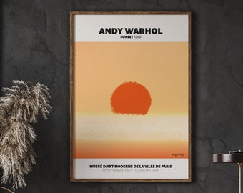 Andy Warhol Art Print, Sunset Poster, Home Wall Decor, Vintage Poster, Digital Download