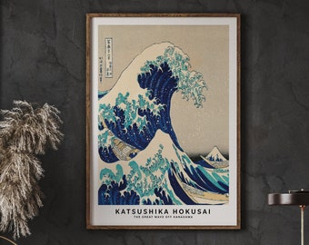 Katsushika Hokusai, The Great Wave off Kanagawa, Interiog Design, Japanese Ukiyo-e Art Print, DIGITAL DOWNLOAD