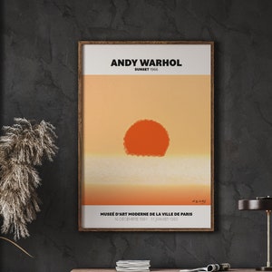 Andy Warhol Art Print, Sunset Poster, Home Wall Decor, Vintage Poster, Digital Download