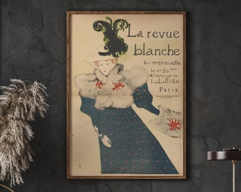 La Revue Blanche Vintage Poster, Toulouse Lautrec Art Nouveau (Digital Download)