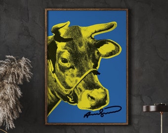 Affiche d'Andy Warhol, impression d'exposition de vache, Pop Art, Art mural d'exposition, Art rétro, décor de maison et de bureau, téléchargement immédiat