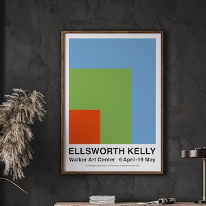Ellsworth Kelly Geometric Poster, Museum of Modern Art New York, Exhibition Poster, Wall Gallery, Wall Art, Living Room, Digital Download