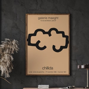 Galerie Maeght Exhibition Poster, Eduardo Chillida,  Painting, Wall Art, Home Gallery Wall Decor, Digital Download