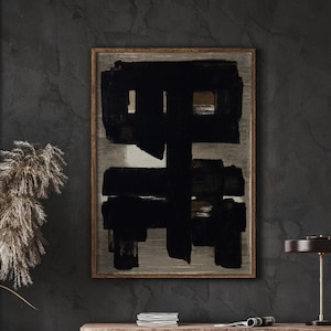 Soulages Painting, Abstract Poster, Exhibition Poster, Soulages Print Wall Decor Print, Instant Download