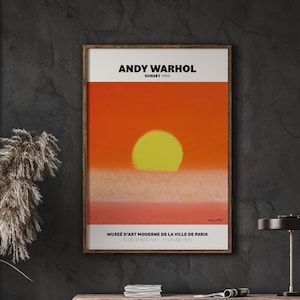 Warhol Sunset Print, Trendy Wall Art, Aestetic Print, Living Room Decor, Digital Download