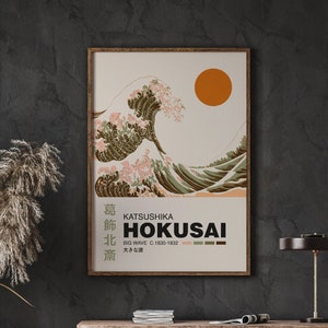 Katsushika Hokusai Exhibition Poster, The Big Wave, Japanese Poster, Japanese Art, Wall Art Decor, Instant Download