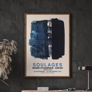 Pierre Soulages Museum Art Gallery Exhibition, Neutral Colors, Abstract Poster, Gallery Wall Prints, DIGITAL DOWNLOAD