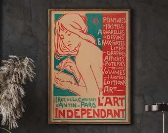 Vintage French Poster, Emile Berchmans, Independent Art, Wall Decor, Digital Download