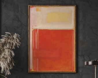 Mark Rothko Exhibition Poster, Beige and Orange Abstract Wall Art (Digital Print)