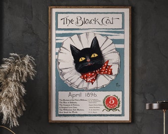 Vintage Black Cat Poster, April 1896 Magazine Cover (digital