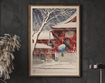 Kawase Hasui Snow Print, Kiyomizu Hall, Japanese Art (Digital Download)