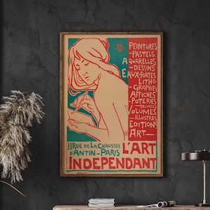 Vintage französisches Plakat, Emile Berchmans, unabhängige Kunst, Wanddekoration, digitaler Download