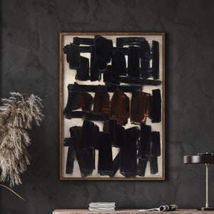 Soulages Exhibition Poster, Abstract Poster, Gallery Wall Prints, Wall Decor, Housewarming Gift, Instant Download