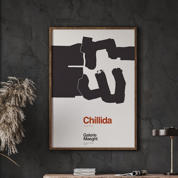 Eduardo Chillida, Galerie Maeght Exhibition Poster, Abstract Painting, Wall Art, Home Gallery Wall Decor, Digital Download