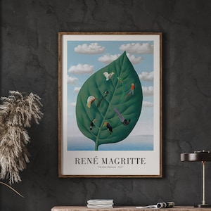 Cartel de Rene Magritte, Impresión de arte surrealista, Arte de pared de mediados de siglo, Idea de regalo de arte moderno, Impresión de póster de arte de pared, Descarga instantánea