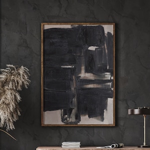 Soulages Exhibition Poster, Abstract Wall Decor, Gallery Wall Prints, Living Room Decor, Housewarming Gift, Instant Download