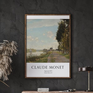 Claude Monet Vintage Poster, Argenteuil-1872, Wall Gallery, Wall Art, Living Room, Vintage Gift, Home Decor, Digital Download