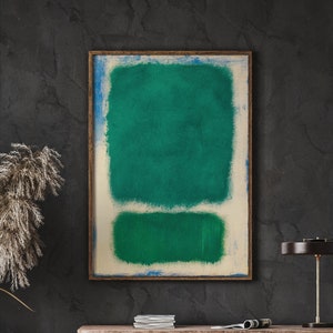 Impresión de póster de Mark Rothko, arte mural verde y beige, impresión de exposición como regalo de inauguración de la casa o decoración de la sala de estar, IMPRESIÓN DIGITAL