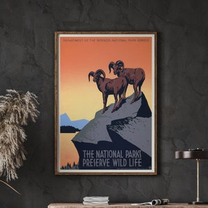 National Park Vintage Travel Poster Print, National Park Travel Print, National Park Wall Art, DIGITAL DOWNLOAD