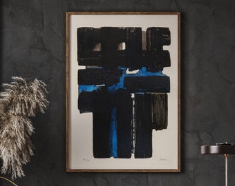Authentic Rashid Johnson Exhibition Poster - Black and Blue