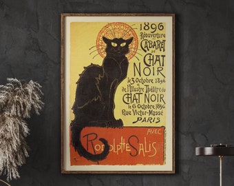 N・Tarkhoff、Le Chat noir、希少画集より、新品額装付 Le Chat Noir Classic Art Nouveau Poster - Etsy