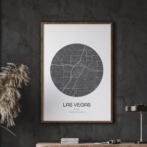 Las Vegas Map Prints, Weltkarte Karte, Map Poster, Beedroom Art, verschiedene Größen, moderne Kunst, Instant Download