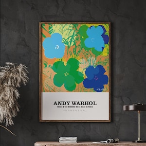Warhol Flowers Print Andy Warhol Pop Art Print, Andy Warhol Flowers Poster, Trendy Poster, Gallery Wall Art, Digital Download