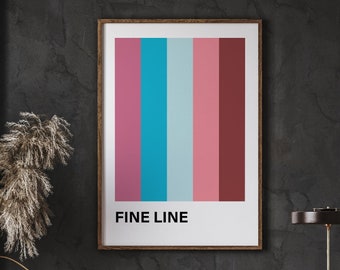 Fine Line Color Palette Art Print, Minimalist Neutral Decor (Digital Download)