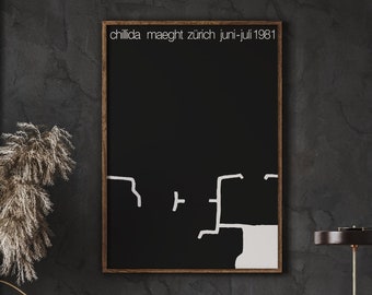 Cartel de la exposición Chillida, Arte en blanco y negro (Descarga digital)