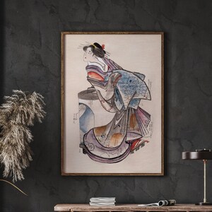 Hokusai Art Print, Japanese woman from Album of Sketches, Japan Wall Art, Hokusai Wall Art, Japanese Art Print, DIGITAL DOWNLOAD