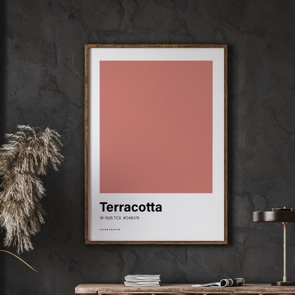 Terracotta Color Poster Print, Color Art, Pastel Gallery Wall Print, Neutral Decor, Boho Wall Art, Instant Download