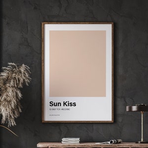 Sun Kiss Color Poster Print, Color Art, Pastel Gallery Wall Print, Neutral Decor, Minimalist Poster, Home Decor, Instant Download