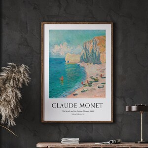 Monet Poster, The Beach and the Falaise d&#39;Amont, Museum Gallery Wall Exhibition Modern Decor, Modern Home Decor, DIGITAL DOWNLOAD