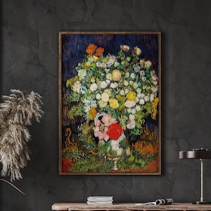 Póster de ramo de flores en un jarrón de Vincent Van Gogh, impresión artística de flores de Van Gogh, decoración de sala de estar, arte de pared vintage, DESCARGA DIGITAL