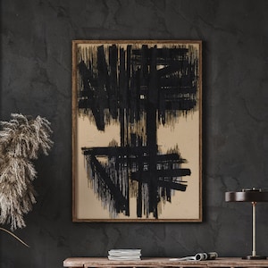 Soulages Abstract Painting, Minimalist Print, Wall Decor Print, High Quality Poster, Large Wall Art, Instant Download