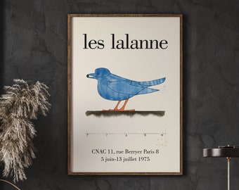 Lalanne Bird Exhibition Poster, Vintage Mid Century Modern Wall Art (Digital Download)