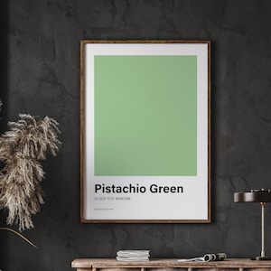 Pistachio Green Color Poster Print, Color Art, Pastel Gallery Wall Print, Neutral Decor, Minimalist Poster, Instant Download