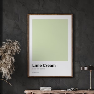 Lime Cream Color Poster Print, Great Color Scheme, Minimalistic Design, Trending Colour Print, Nordic Poster Art, Instant Download