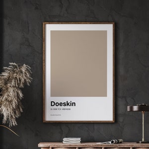 Doeskin Color Poster Print, Color Art, Pastel Gallery Wall Print, Neutral Decor, Boho Wall Art, Minimalist Poster, Instant Download