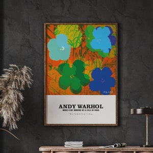 Andy Warhol Flowers Print, Andy Warhol Poster, Digital Download, Exhibition Poster, Pop Art Print, Andy Warhol Wall Art, Printable Warhol