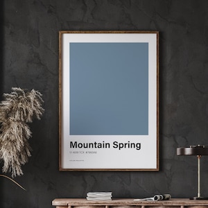 Mountain Spring Color Poster Print, Color Art, Pastel Gallery Wall Print, Neutral Decor, Nordic Poster Art, Instant Download