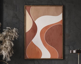 Abstracte geometrische muurkunstprint, boho-decor (digitale download)
