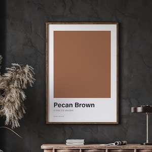 Pecan Brown Color Poster Print, Color Art, Pastel Gallery Wall Print, Neutral Decor, Boho Wall Art, Minimalist Poster, Instant Download