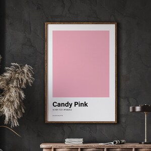 Candy Pink Color Poster Print, Great Color Scheme, Minimalistic Design, Trending Colour Print, Nordic Poster Art, Instant Download