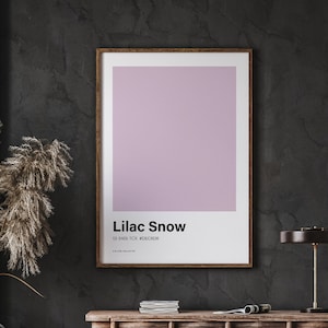 Impresión de póster en color nieve lila, excelente combinación de colores, diseño minimalista, impresión en color de tendencia, arte de póster nórdico, descarga instantánea