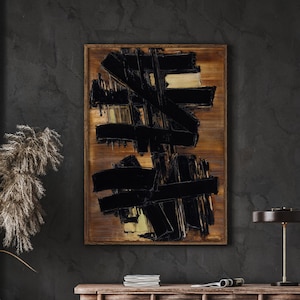 Soulages Retrospective Art, Exhibition Poster, Scandinavian Print, Minimalist Print, Abstract Poster, High Quality Poster, Instant Download