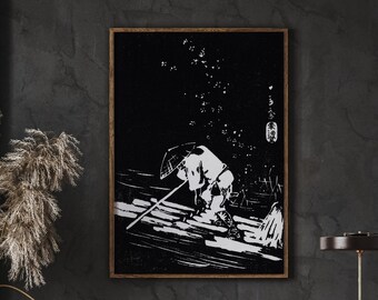 Ukiyo-e Rafting Print, Vintage Japanese Decor (Digital Download)