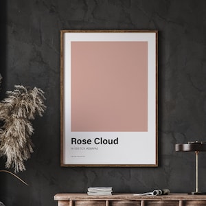 Rose Cloud Color Poster Print, Color Art, Pastel Gallery Wall Print, Neutral Decor, Boho Wall Art, Instant Download